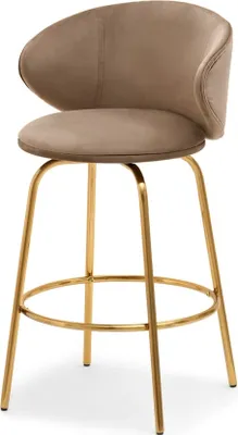 Produktbild von MAGELA gepolsterter Barhocker - beige / gold