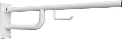 Produktbild von BELP Stützklappgriff mit Toilettenpapierhalter Eisen Weiß 100x250x760 mm, 120 kg Traglast für Bad & WC >> zum Bohren