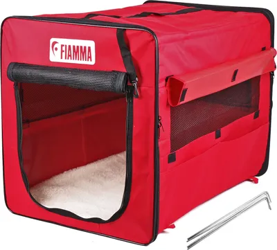 Produktbild von Fiamma Carry Dog Reise Hundehütte rot 75x49x55 inkl Tragetasche für Wohnwagen