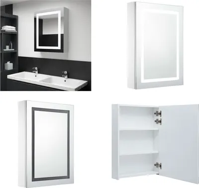 Produktbild von vidaXL LED Spiegelschrank 50x13x70 cm - Badezimmerschrank - Badezimmerschränke - Spiegelschrank - Spiegelschränke