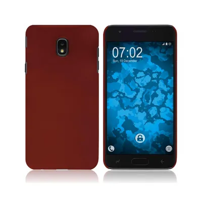 Produktbild von PhoneNatic Case kompatibel mit Samsung Galaxy J7 (2018) - Hülle rot gummiert Hard-case Cover