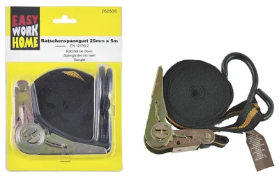 Zdjęcie produktu dla EASY WORK Ratschenspanngurt 25mmx4,5m 4 Stück Verkaufseinheit 262836 4303391230763