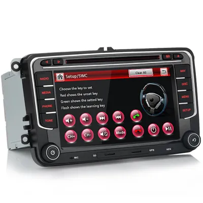 Obrázok produktu pre Autorádio s GPS navigáciou pre modely VW Passat, Golf 5/6, Tiguan, Škoda Polo, Touran T5 – DVD, navigácia, DAB+, CANBUS, handsfree, podpora cúvacej kamery