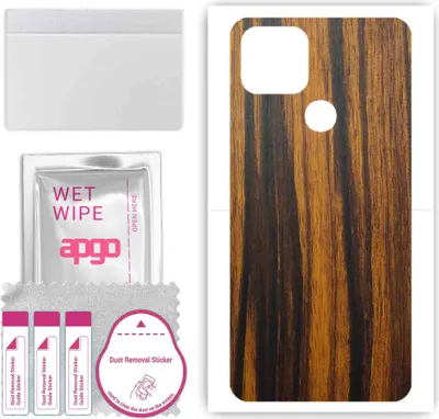 Produktbild von apgo Rückseite Schutzfolie, Skin, kompatibel mit Google Pixel 4a 5G, Hinten Displayschutzfolie aus Vinylfolie, kratzfest, einfache Montage - Tigerwood