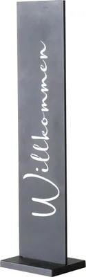 Produktbild von Deko-Aufsteller - 20 x 77 cm - Schwarz - Metall - Willkommen