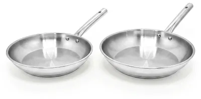 Image de Lot de 2 poêles à frire 24 cm et 28 cm en inox Fackelmann Rhona