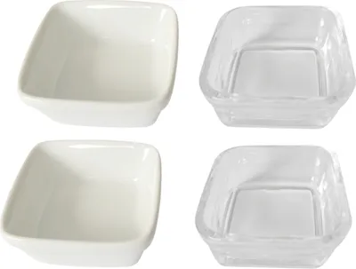 Produktbild von 4 x Servierschale Dipschale Snackschale Servierschale 6 x 6 x 2,5 cm Rechteck