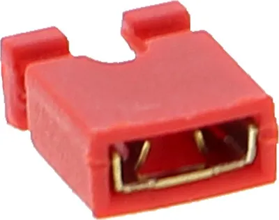 Produktbild von Jumper, Jumperbrücke mit 2.54mm Rastermaß - verschiedene Farben : Rot Farbe: Rot