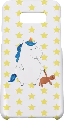Produktbild von Mr. & Mrs. Panda Samsung Galaxy S8 plus Handyhülle  Einhorn Teddy - Weiß - Geschenk, Handy, schlafen, Gute Nacht, Freundin, Einhörner, Cover, Case, Bett, Unicorn, Hülle