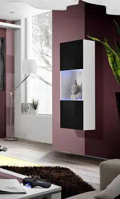 Immagine prodotto di Vetrina sospesa di design Mobile a scaffale Soggiorno in legno moderno