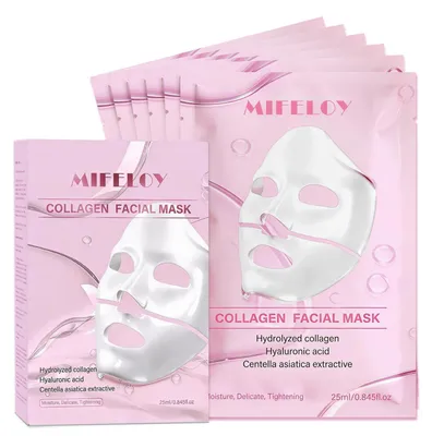 Produktbild von Collagen Hydrogel Gesichtsmaske 6er Pack Feuchtigkeit Porenverfeinerung Elastizität