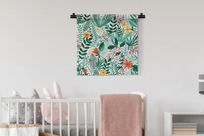 Produktbild von MuchoWow® Wandteppich Wandbehang Sommer - Flora - Muster 60x60 cm Tapisserie Dekoration Wandtuch - Dekorationen - Wand Decke