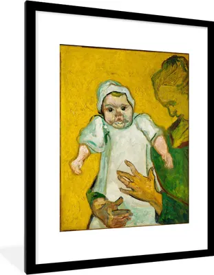 Produktbild von MuchoWow® Gerahmtes Poster Madame Roulin und ihr Baby - Vincent van Gogh 60x80 cm - Poster mit Schwarzem Bilderrahmen Wandposter Rahmen Foto Bilder - Wohnzimmer - Dekorationen - Prämie