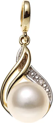 Produktbild von JOBO Anhänger 585 Gold Gelbgold teilrhodiniert 1 Süßwasser Perle 1 Diamant Brillant