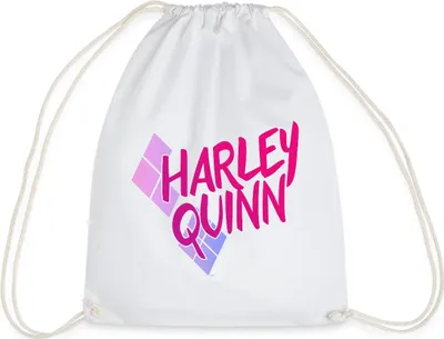 Produktbild von Spreadshirt Harley Quinn Rautenstyle Pink Turnbeutel, One size, Weiß
