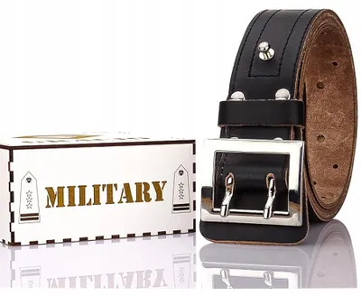 Produktbild von Gracio Militärischer Ledergürtel Herren 115cm Offiziersstil