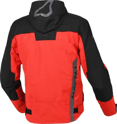 Image de Veste textile imperméable Macna Riggor pour moto, rouge/noir, L