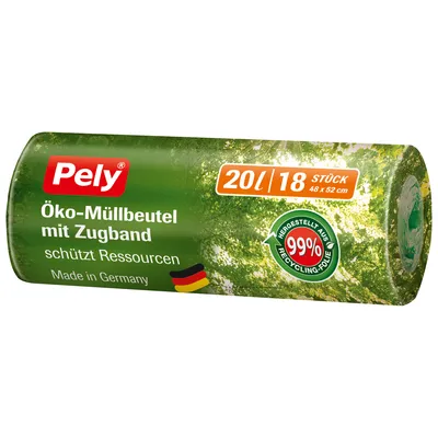 Immagine prodotto di Fodere per bidoni ecologici Pely con coulisse da 20 litri (18 pezzi)
