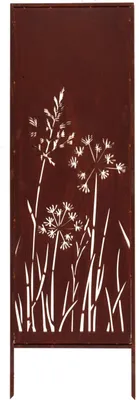Produktbild von Sichtschutz Metall - 160 cm x 50 cm - Edelrost - Rostoptik Sichtschutz für Garten - Sichtschutzelement - Sichtschutzwand - Gartendekoration Zaun - Rost (Pusteblumen)
