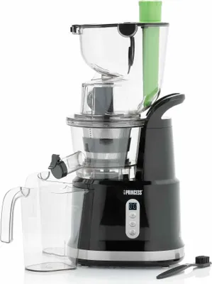 Produktbild von Princess 202045 Entsafter "Easy Fill", Langsamer Entsafter, Schwarz, Silber, LED, Schritt, 60 RPM, 0,9 l