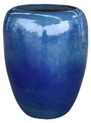 Zdjęcie produktu dla Donica ogrodowa ceramiczna Provencelia GALILEE na taras, Azurowy, Ø40 x H50 cm, 27 l