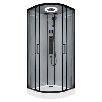 Produktbild von Kerra Hydromassagekabine Orion 90 BL schwarz mit Glasdach