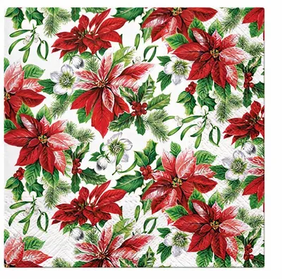 Zdjęcie produktu dla Serwetki do decoupage Piękne gwiazdy betlejemskie - 1 szt.