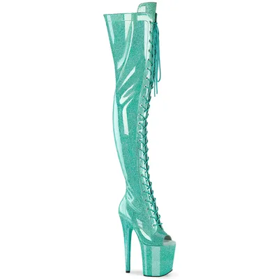 Produktbild von FLAMINGO-3021GP Damen Boots von Pleaser, Aqua Lack , EU 42, US 12