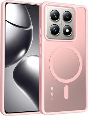 Produktbild von Magnetisch Hülle für Xiaomi 14T Pro, Kompatibel mit MagSafe, Transluzente Matt Rückseite Stoßfeste Handyhülle Pink