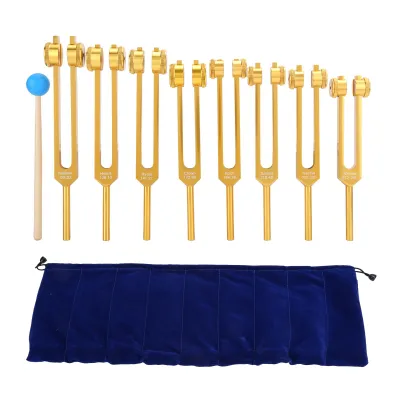 Obrázok produktu pre 8 kusov Profesionálna zvuková liečebná terapia Tuning Fork Sada nástrojov na ladenie vidlíc z hliníkovej zliatiny
