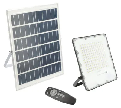 Zdjęcie produktu dla Oświetlenie solarne LED BRAVOS GTV, 2000 lm, 6400 K, IP65, 21000 – lampa zewnętrzna zasilana energią słoneczną