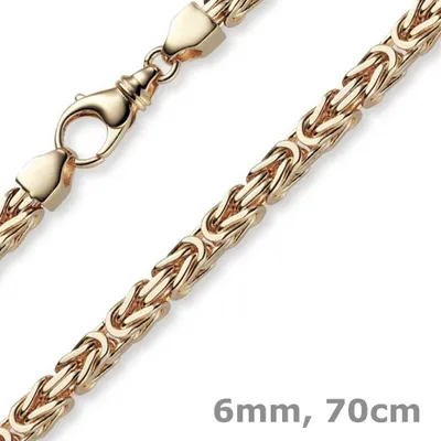 Produktbild von 6mm Kette Halskette Königskette aus 750 Gold Rotgold massiv 70cm Herren