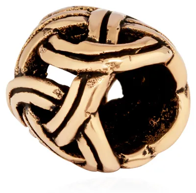 Productafbeelding van Haaraccessoire, baardparel, Namaste-knoopmotief, bronzen lokkenparel, 6464