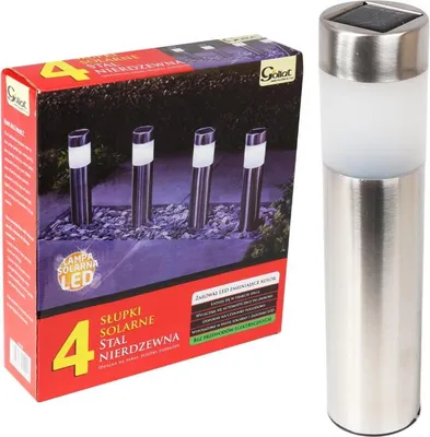 Productafbeelding van Set van 4 zonnepanellampen van staal, met automatische schakelaar en LED-verlichting