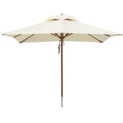 Produktbild von anndora Sonnenschirm Gartenschirm 3x3m eckig Natural Winddach UV-Schutz - Ohne Teleskop | Natural 2