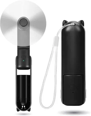 Immagine prodotto di Ventilatore portatile a 3 velocità, alimentato tramite USB con autonomia della batteria di 9-15 ore, ideale per i viaggi, nero