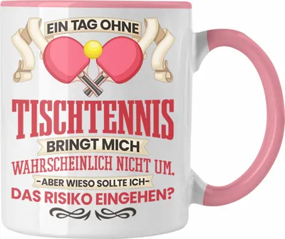Produktbild von Trendation - Tischtennis Tasse Geschenk für Tischtennisspieler Lustiger Spruch Geschenkidee (Rosa)