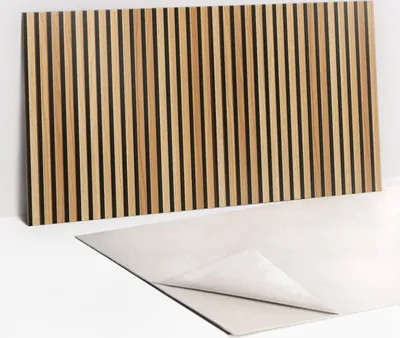 Produktbild von PVC-Wandschutz für die Küche - Stilvoller Schutz für Ihre Wände 100 x 50 Holzbretter Lamellas