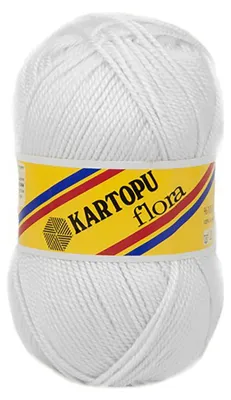 5 x 100g Strickwolle Kartopu Flora weiß