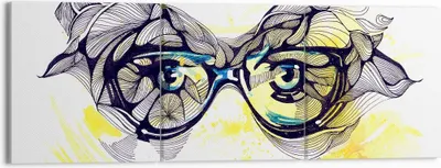 Produktbild von Bild auf Leinwand - Leinwandbild - Person Auge Schatten Dekoration - 150x50cm - Wand Bild - Wanddeko - Leinwanddruck - Bilder - Kunstdruck - Leinwand bilder - Wandkunst - CA150x50-3028