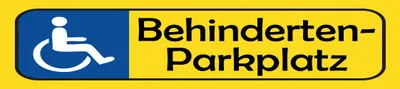 Produktbild von vianmo Holzschild 10x46 cm Parken  Behinderten Parkplatz gelbes