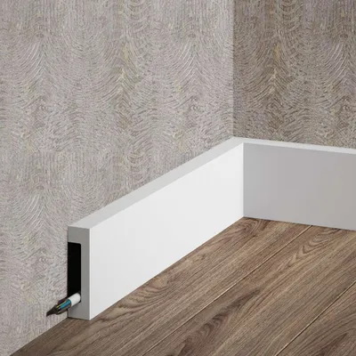 Produktbild von PROVISTON | Sockelleiste Polystyrol | 17 x 80 x 2000 mm | Weiß | Fußleiste | Wohndekoration
