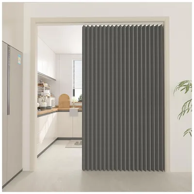 Immagine prodotto di Tenda per porta, oscurante, plissettata, magnetica, isolante termico, grigia, 150x220 cm