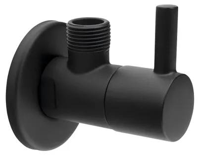 Produktbild von Aqualine Eck-Kugelventil 1/2"x3/8“, Rund, Schwarz matt