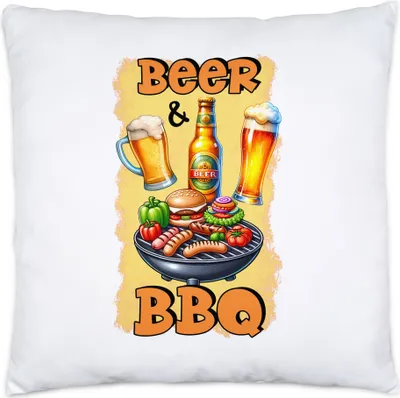 Produktbild von Beer & BBQ Bier Grillen lustiges Bier Spruch Kissen inkl. Füllung