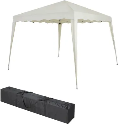 Produktbild von Faltpavillon 3x3m wasserdicht mit UV-Schutz & Tragetasche – Pop-Up Pavillon für Garten, Camping, Markt, Partyzelt, inkl. Zubehör - Creme