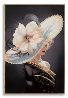 Image de Mauro Ferretti mural Chapeau Vienne 62x4x92 cm noir or