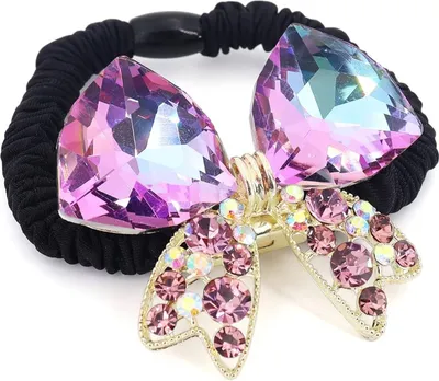 Produktbild von Haargummi mit Schmuck-Schleife Violett Elegant