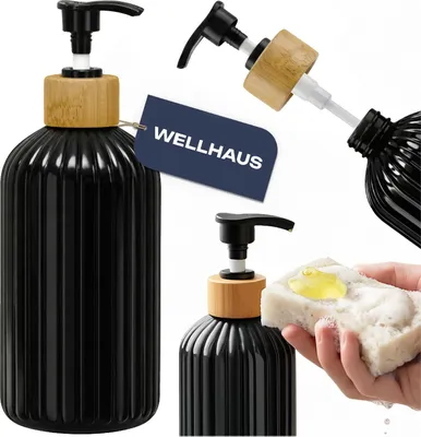 Produktbild von WELLHAUS Seifenspender/Shampooflasche 500ml, Schwarz