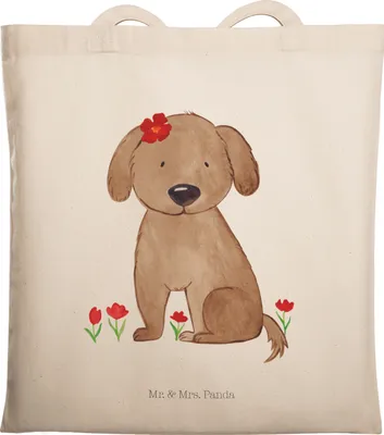 Produktbild von Mr. & Mrs. Panda Jutebeutel Hund Dame - Transparent - Geschenk, Tote Bag, Sprüche, Hundeliebe, Liebenswert, Einkaufstasche, Shopping Tasche, Hundebesitzer, Liebe, Hunde